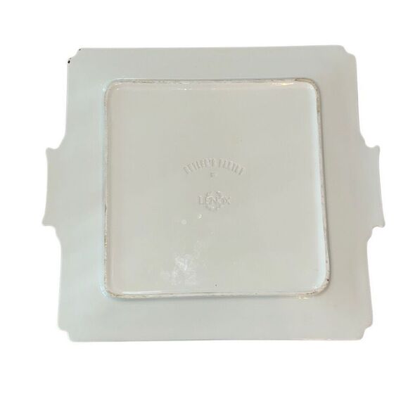 LENOX large Butler's Pantry Square 14.5" Cake Plate by serving piece CRAZING - Picture 1 of 13